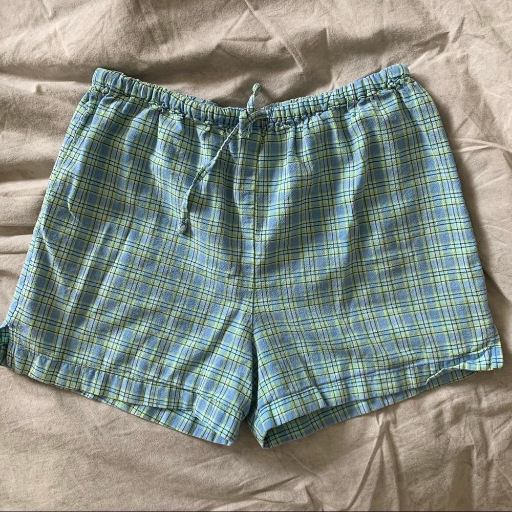 plaid drawstring shorts